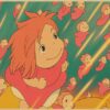 Vintage Posters Ponyo On The Cliff Hayao Miyazaki Poster Home Decor Wall Sticker Retro Decorative Painting 8 - Ponyo Merch